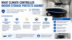 Indoor boat storage benefits infographic